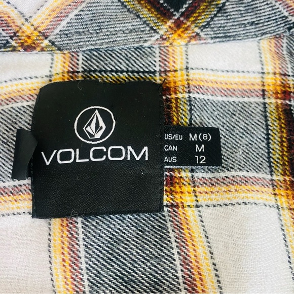 Volcom Black Getting Rad Plaid Button Up Shirt Size M - Picture 5 of 6
